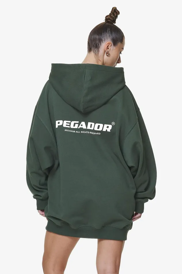 Women Pegador Hoodies Malm Logo Oversized Hoodie Dress Washed Sage Green Women Pegador Hoodies Malm Logo Oversized Hoodie Dress Washed Sage Green