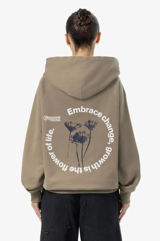 Women Pegador Hoodies Roya Oversized Raglan Hoodie Washed Desert Taupe