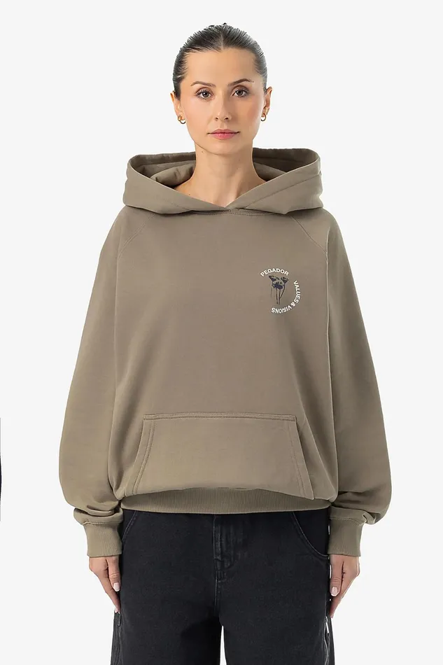 Women Pegador Hoodies Roya Oversized Raglan Hoodie Washed Desert Taupe