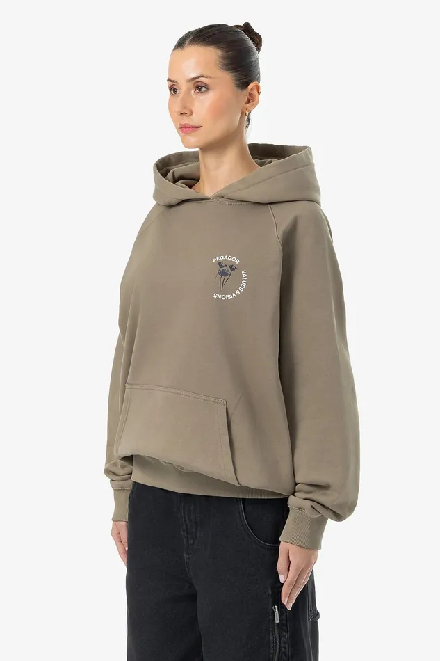 Women Pegador Hoodies Roya Oversized Raglan Hoodie Washed Desert Taupe