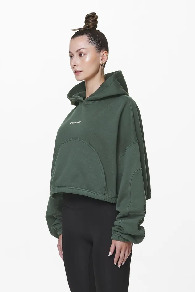 Women Pegador Hoodies Skei Logo Oversized Cropped Hoodie Washed Sage Green Women Pegador Hoodies Skei Logo Oversized Cropped Hoodie Washed Sage Green