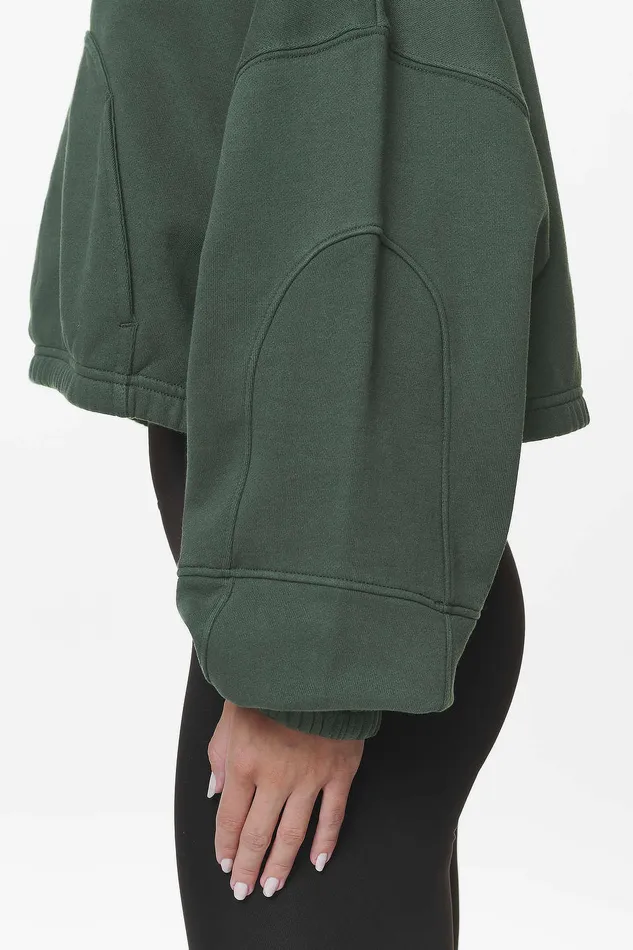 Women Pegador Hoodies Skei Logo Oversized Cropped Hoodie Washed Sage Green Women Pegador Hoodies Skei Logo Oversized Cropped Hoodie Washed Sage Green