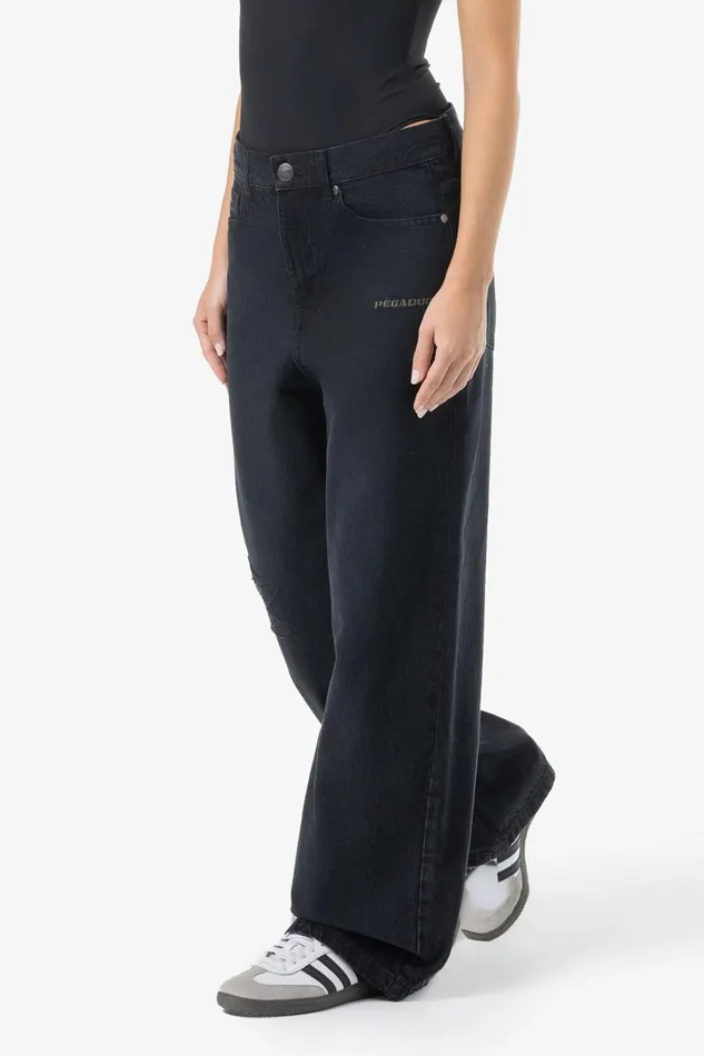 Women Pegador Jeans Mally Super Baggy Jeans Washed Black Women Pegador Jeans Mally Super Baggy Jeans Washed Black