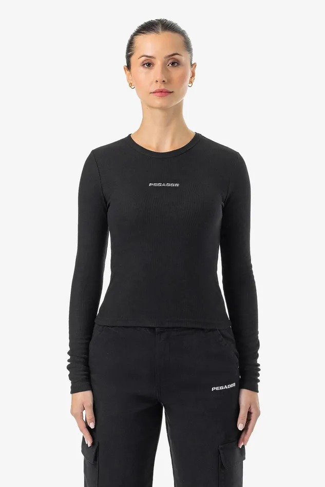 Women Pegador Longsleeves Nina Long Sleeve Washed Black Dark Grey