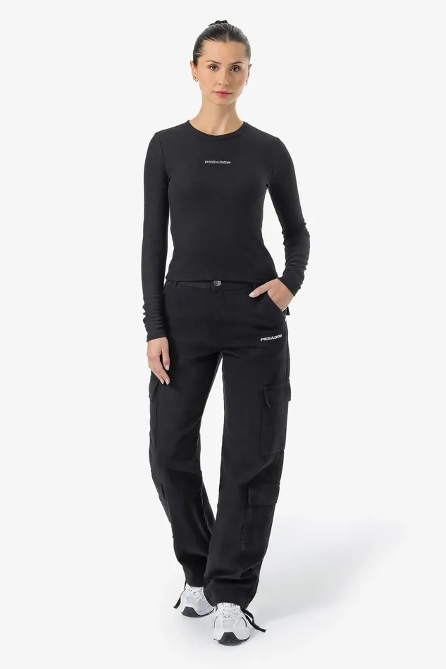 Women Pegador Longsleeves Nina Long Sleeve Washed Black Dark Grey Women Pegador Longsleeves Nina Long Sleeve Washed Black Dark Grey