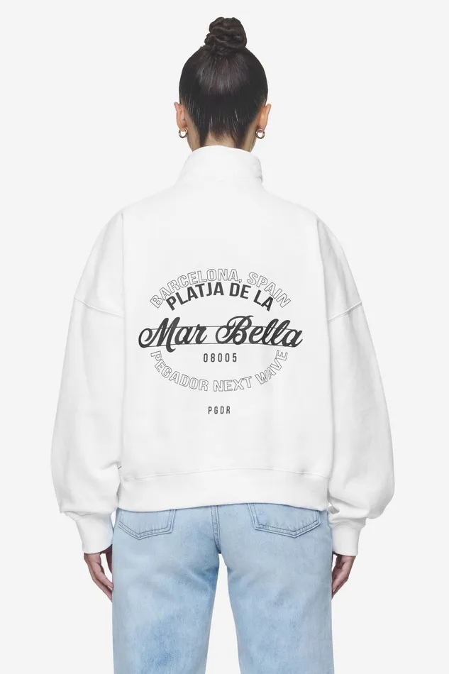 Women Pegador Sweaters Luz Oversized Halfzip Sweater White