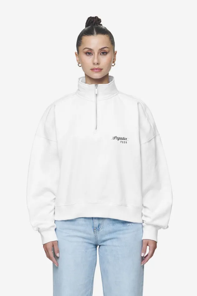 Women Pegador Sweaters Luz Oversized Halfzip Sweater White Women Pegador Sweaters Luz Oversized Halfzip Sweater White