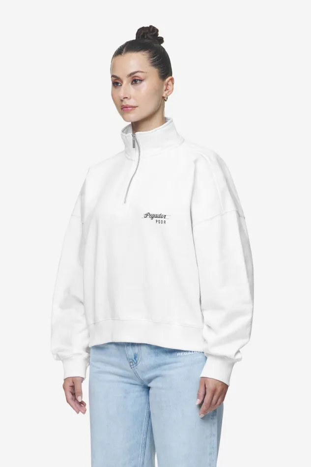 Women Pegador Sweaters Luz Oversized Halfzip Sweater White Women Pegador Sweaters Luz Oversized Halfzip Sweater White