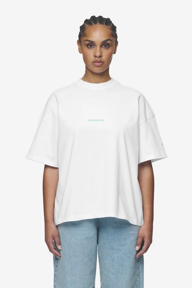 Women Pegador Tees Aleja Heavy Oversized Tee White Women Pegador Tees Aleja Heavy Oversized Tee White