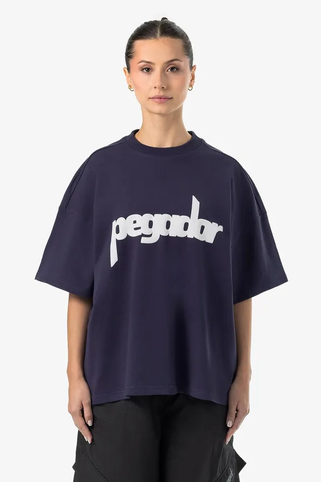 Women Pegador Tees Bonnie Oversized Tee Washed Indigo Blue