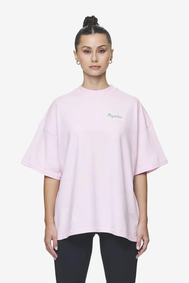 Women Pegador Tees Chapi Heavy Oversized Tee Washed Bubblegum Women Pegador Tees Chapi Heavy Oversized Tee Washed Bubblegum