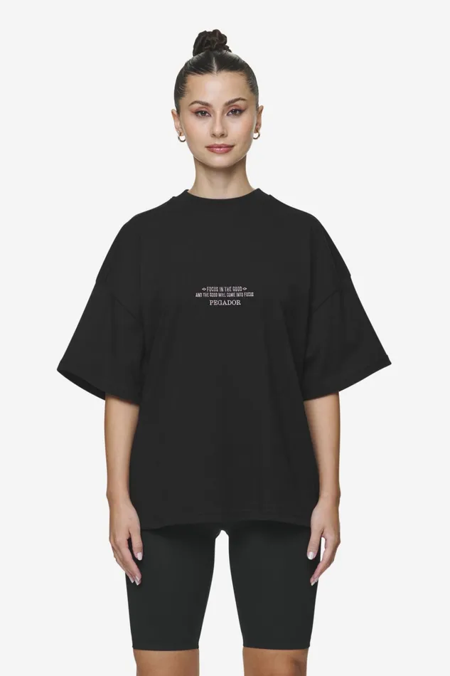 Women Pegador Tees Naia Heavy Oversized Tee Black Women Pegador Tees Naia Heavy Oversized Tee Black
