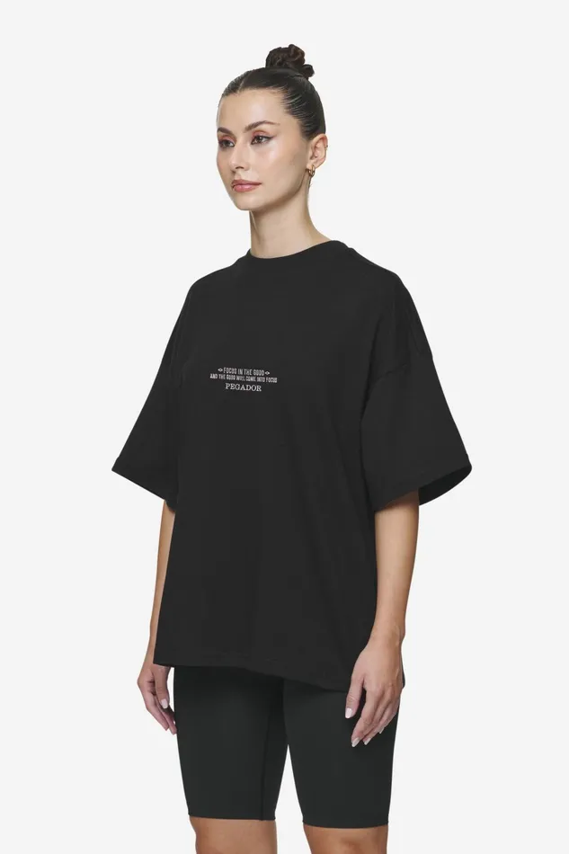 Women Pegador Tees Naia Heavy Oversized Tee Black Women Pegador Tees Naia Heavy Oversized Tee Black