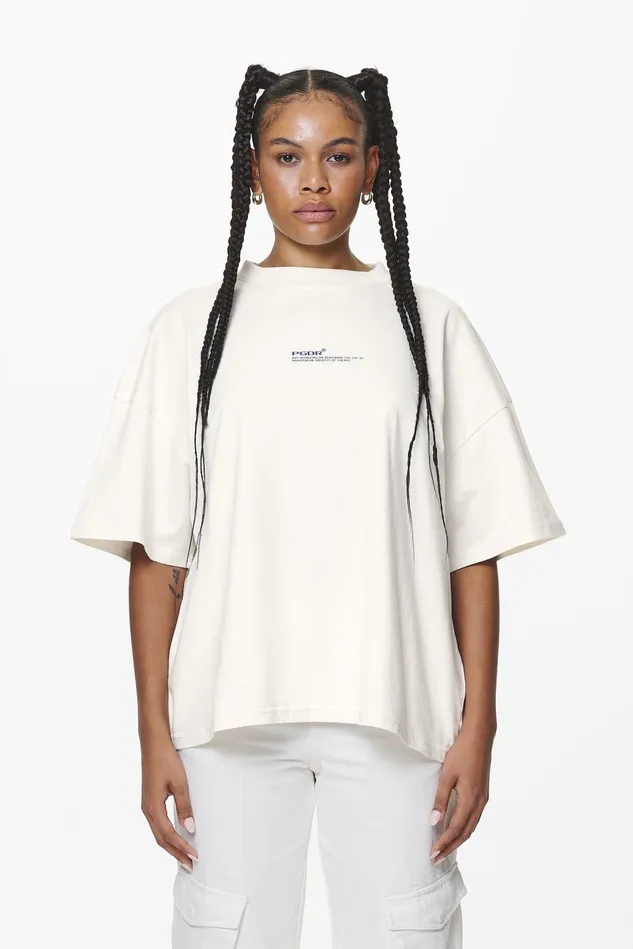 Women Pegador Tees Navisk Heavy Oversized Tee Washed Salty Cream Women Pegador Tees Navisk Heavy Oversized Tee Washed Salty Cream