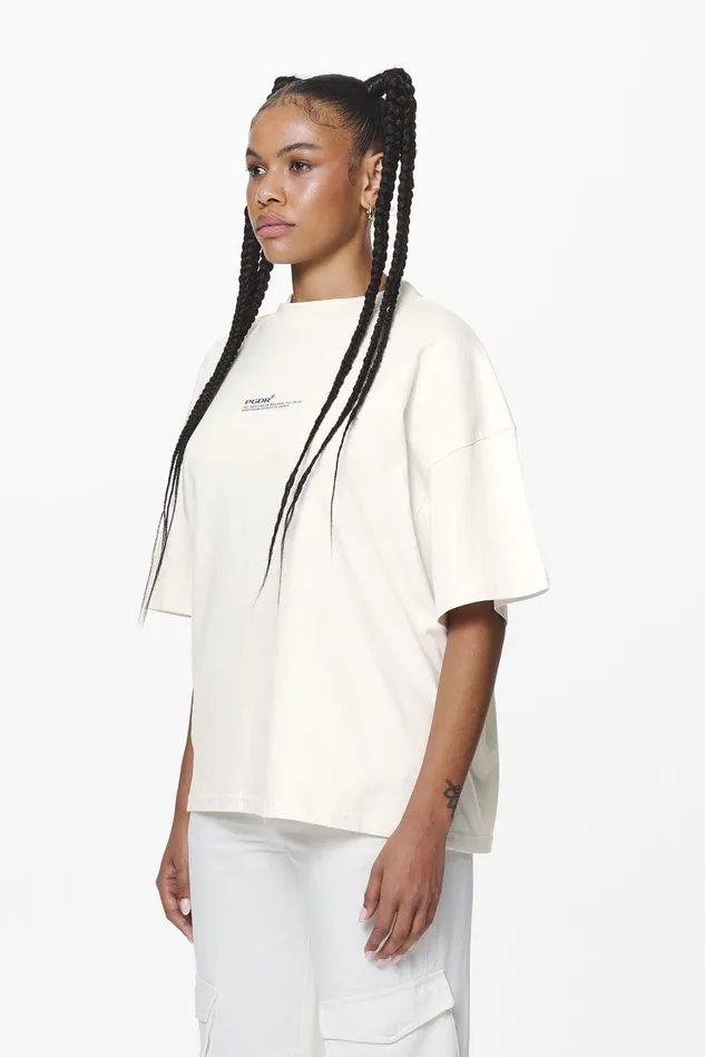 Women Pegador Tees Navisk Heavy Oversized Tee Washed Salty Cream Women Pegador Tees Navisk Heavy Oversized Tee Washed Salty Cream
