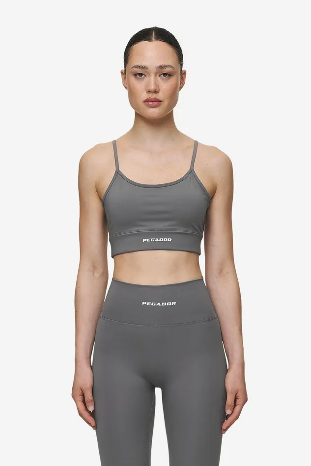 Women Pegador Tops Taja Sport Bra Deep Grey White