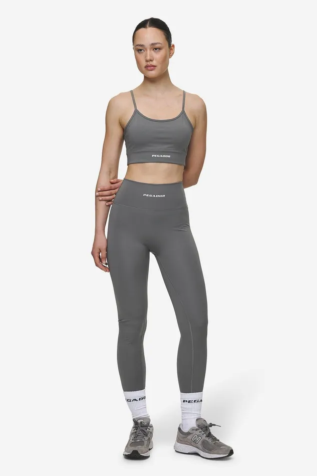 Women Pegador Tops Taja Sport Bra Deep Grey White Women Pegador Tops Taja Sport Bra Deep Grey White