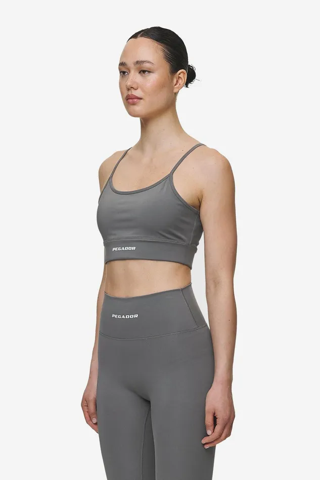 Women Pegador Tops Taja Sport Bra Deep Grey White Women Pegador Tops Taja Sport Bra Deep Grey White