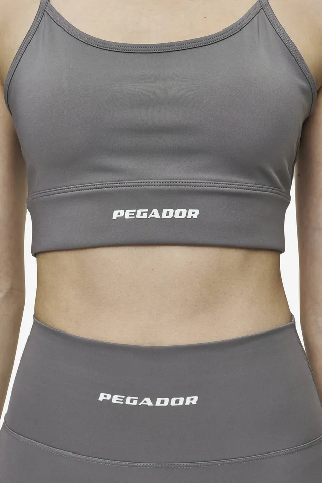 Women Pegador Tops Taja Sport Bra Deep Grey White Women Pegador Tops Taja Sport Bra Deep Grey White