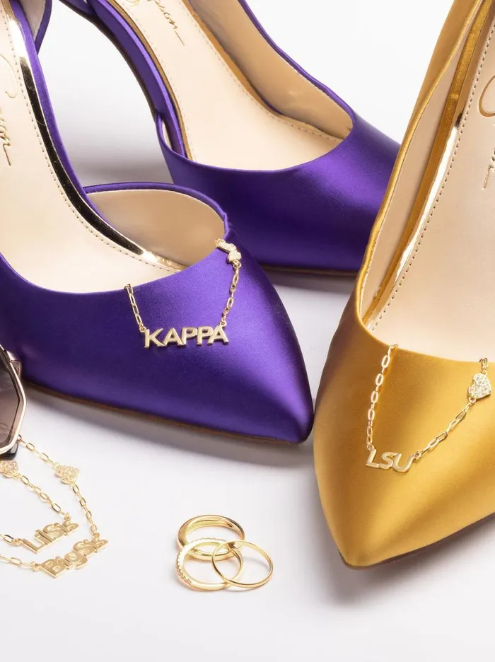 Women Personalized Necklace With Pav Cubic Zirconia Charm 8211 Gold Jessica Simpson Necklaces