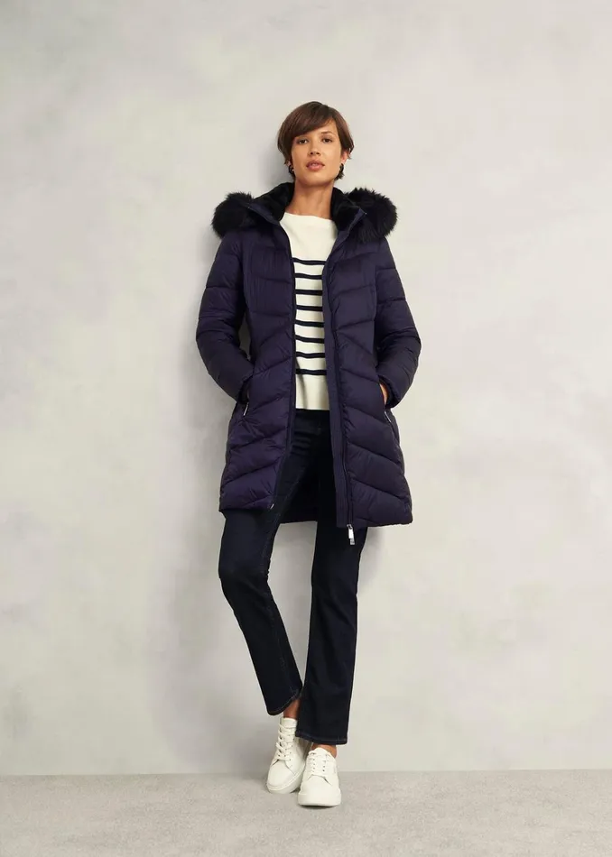 Women Petite Alis Puffer Navy Hobbs Coats and Jackets