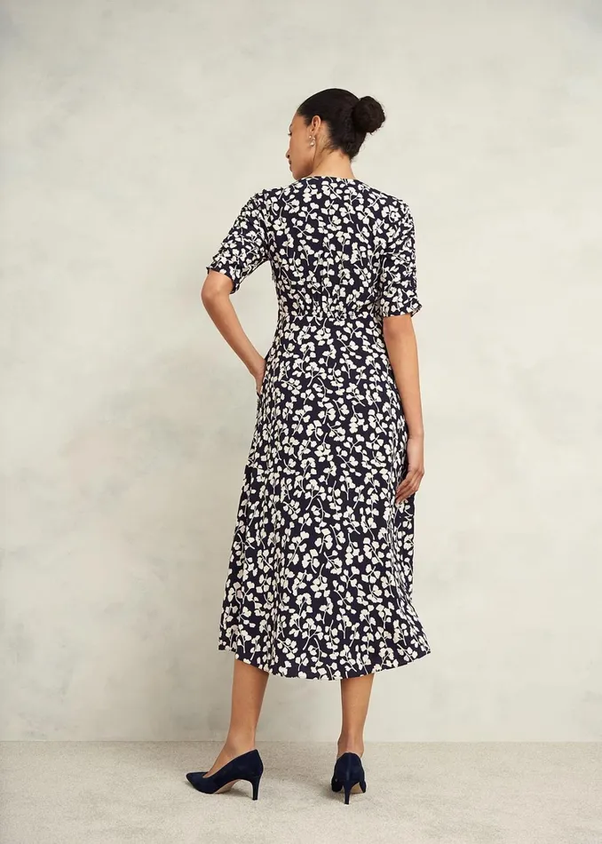 Women Petite Bonnie Dress Navy Cream Hobbs Dresses and Jumpsuits
