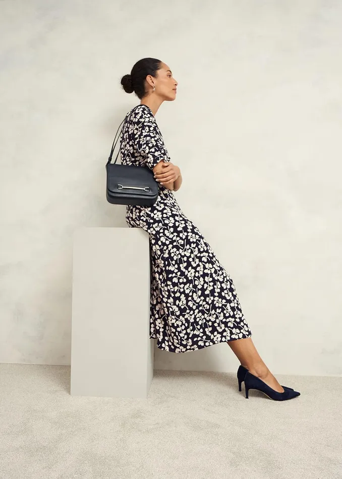 Women Petite Bonnie Dress Navy Cream Hobbs Dresses and Jumpsuits