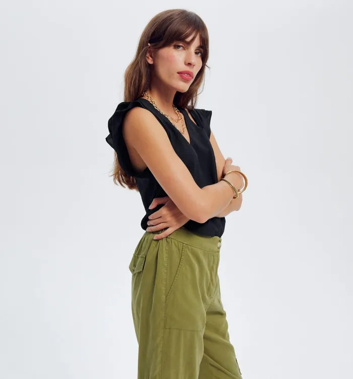 Women Plain CutOut Top 8211 Ecru Promod Tops