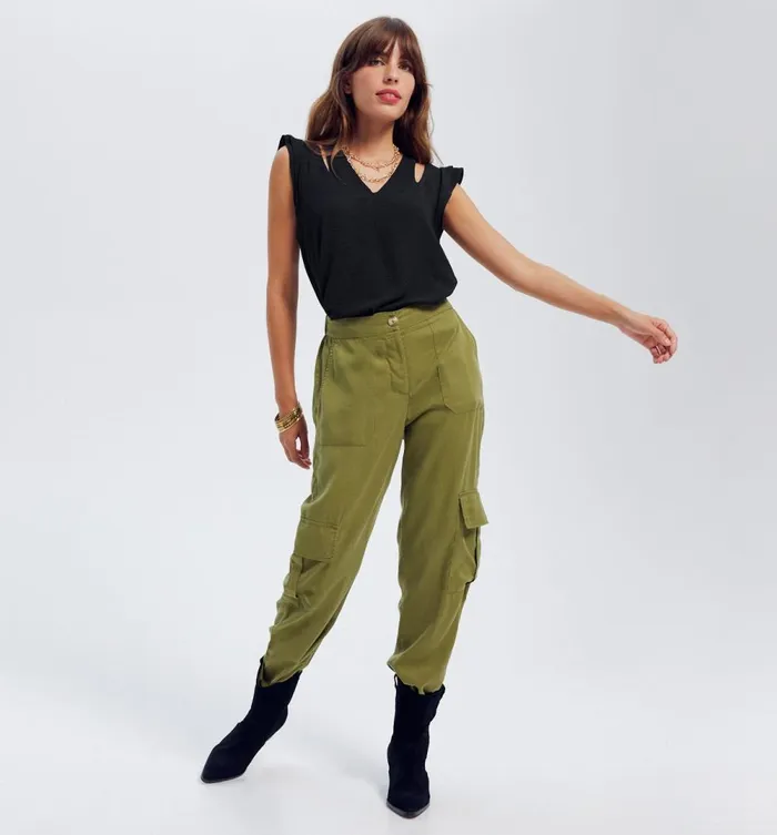 Women Plain CutOut Top 8211 Ecru Promod Tops Women Plain CutOut Top 8211 Ecru Promod Tops