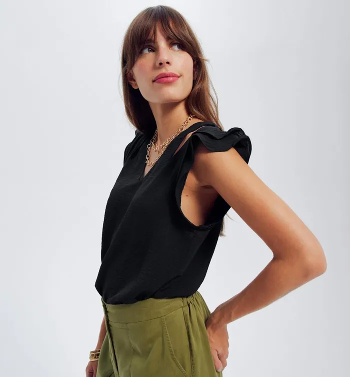 Women Plain CutOut Top 8211 Ecru Promod Tops Women Plain CutOut Top 8211 Ecru Promod Tops