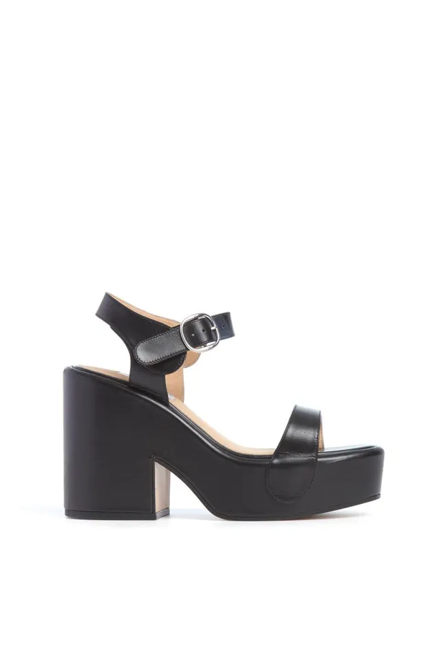 Women Platforms Gabriela Hearst Iris Platform Sandal In Black Leather