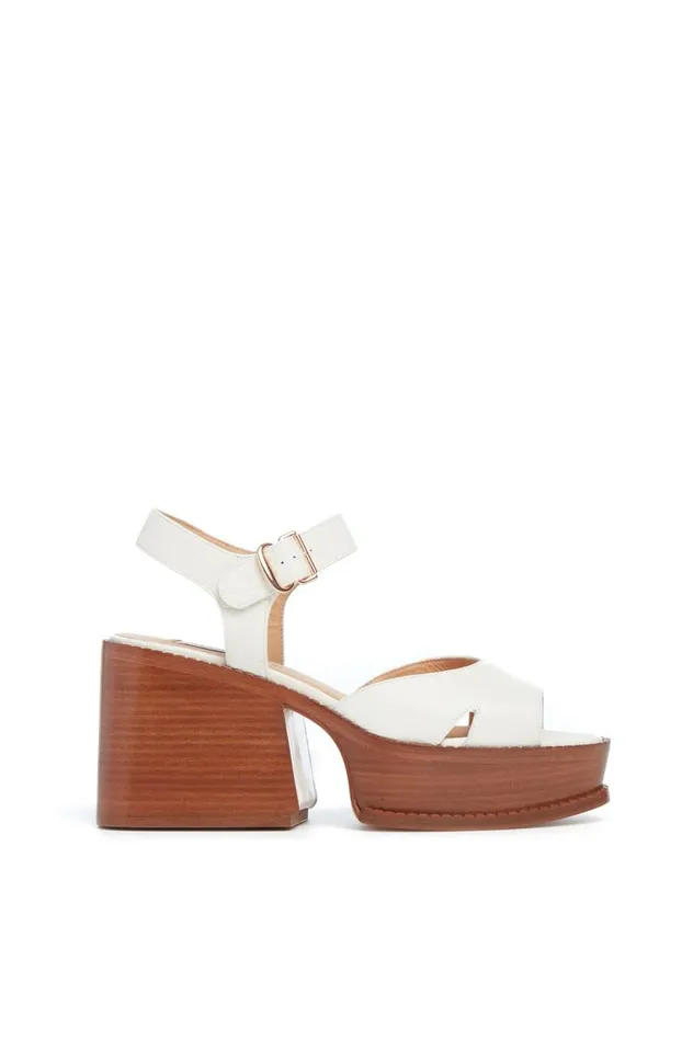 Women Platforms Gabriela Hearst Zuri Platform Sandal In Cream Leather