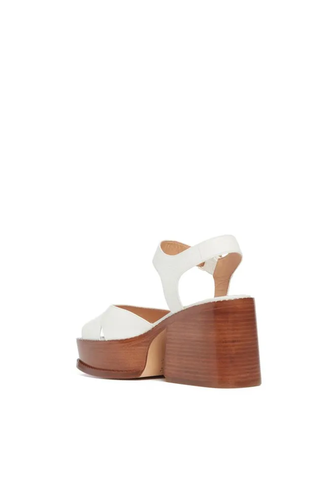 Women Platforms Gabriela Hearst Zuri Platform Sandal In Cream Leather
