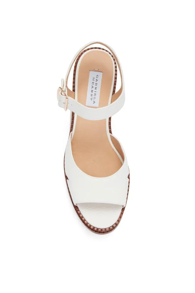 Women Platforms Gabriela Hearst Zuri Platform Sandal In Cream Leather