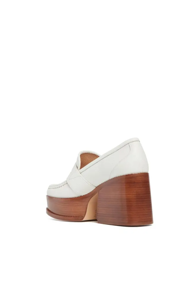 Women Pumps Gabriela Hearst Augusta Platform Loafer In Cream Leather