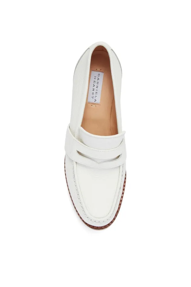 Women Pumps Gabriela Hearst Augusta Platform Loafer In Cream Leather