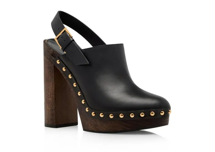 Women Pumps Tom Ford Leather Tf Clog Black Women Pumps Tom Ford Leather Tf Clog Black