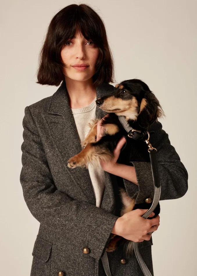 Women Puppy Tooth Dog Lead Creamblackbrown MEEM