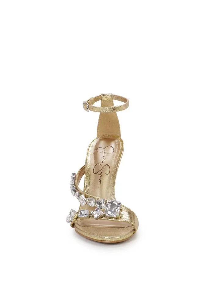 Women Raela Embellished High Heel Sandal In Gold Jessica Simpson Sandals