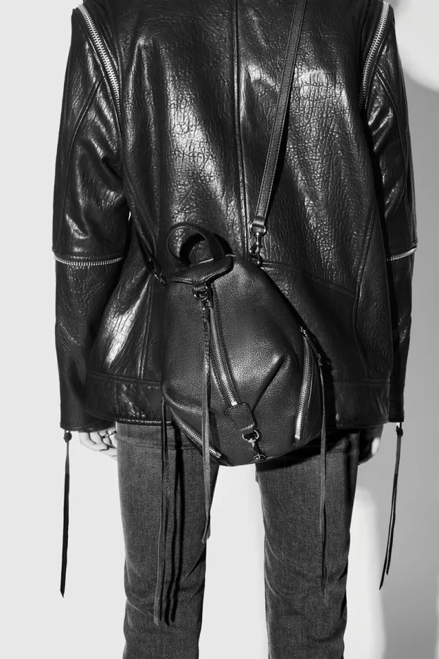 Women Rebecca Minkoff Backpacks Convertible Mini Julian Backpack Blackgunmetal