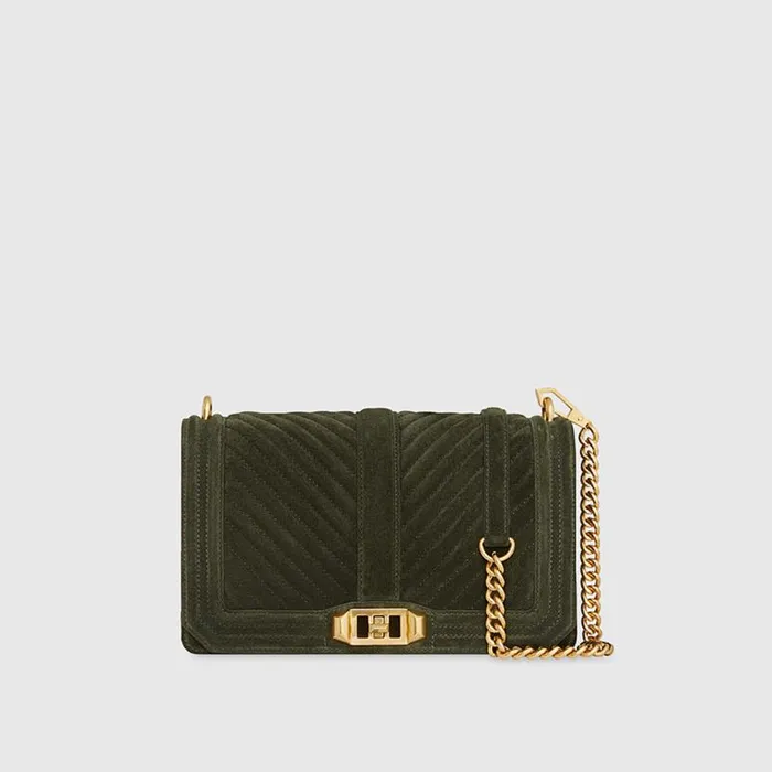 Women Rebecca Minkoff Crossbody Bags Chevron Quilted Love Crossbody Moss Women Rebecca Minkoff Crossbody Bags Chevron Quilted Love Crossbody Moss