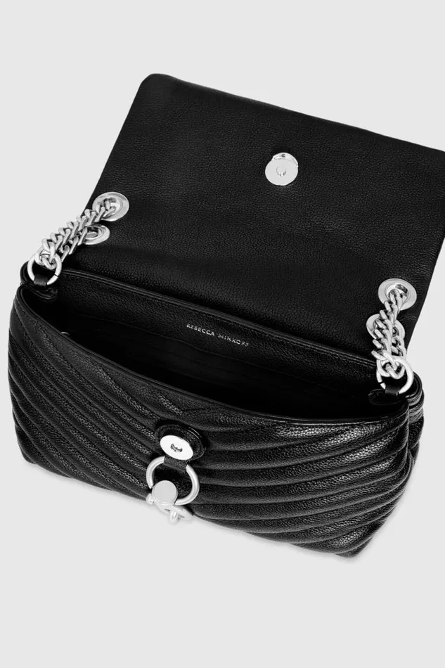 Women Rebecca Minkoff Crossbody Bags Edie Crossbody Blacksilver Women Rebecca Minkoff Crossbody Bags Edie Crossbody Blacksilver
