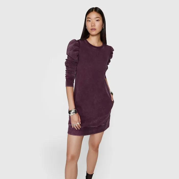 Women Rebecca Minkoff Dresses Janine Dress Acid Washed Currant Women Rebecca Minkoff Dresses Janine Dress Acid Washed Currant