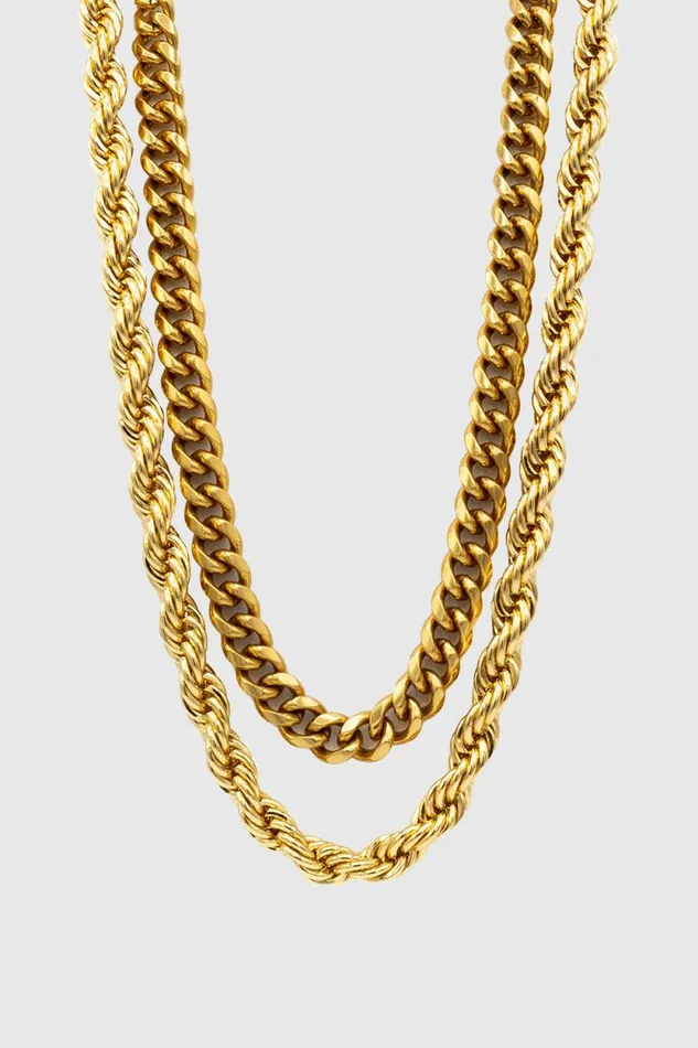 Women Rebecca Minkoff Jewelry Mixed Chain Collar Necklace Warm Gold