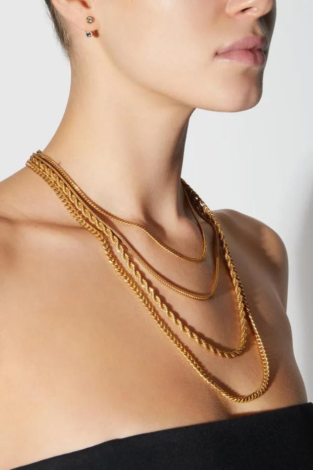 Women Rebecca Minkoff Jewelry Mixed Chain Collar Necklace Warm Gold Women Rebecca Minkoff Jewelry Mixed Chain Collar Necklace Warm Gold