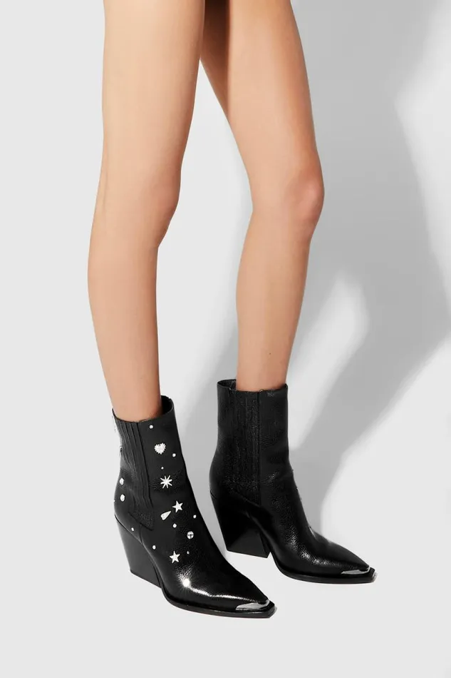 Women Rebecca Minkoff Shoes West Bootie Blacksilver Women Rebecca Minkoff Shoes West Bootie Blacksilver
