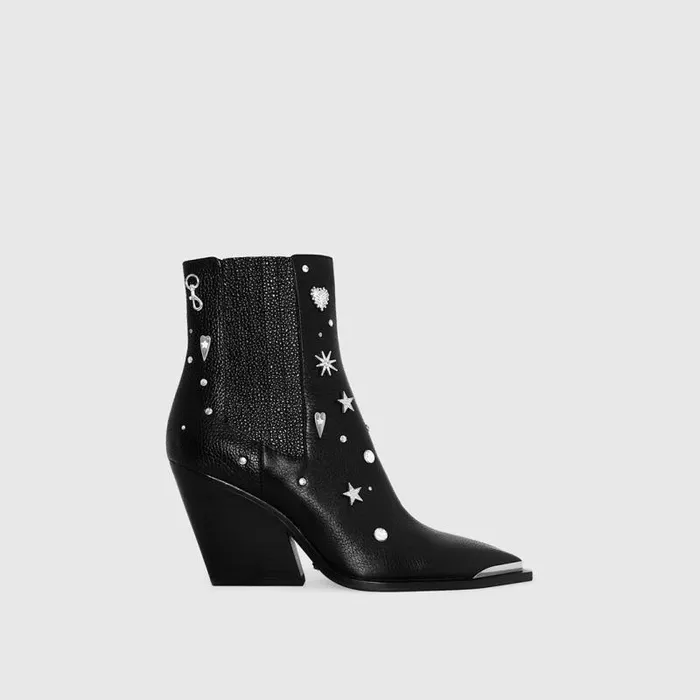 Women Rebecca Minkoff Shoes West Bootie Blacksilver Women Rebecca Minkoff Shoes West Bootie Blacksilver