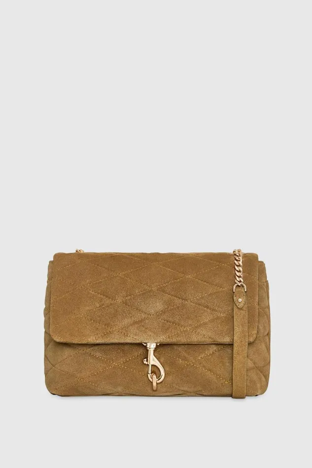 Women Rebecca Minkoff Shoulder Bags Edie Flap Shoulder With Diamond Quilt Honey