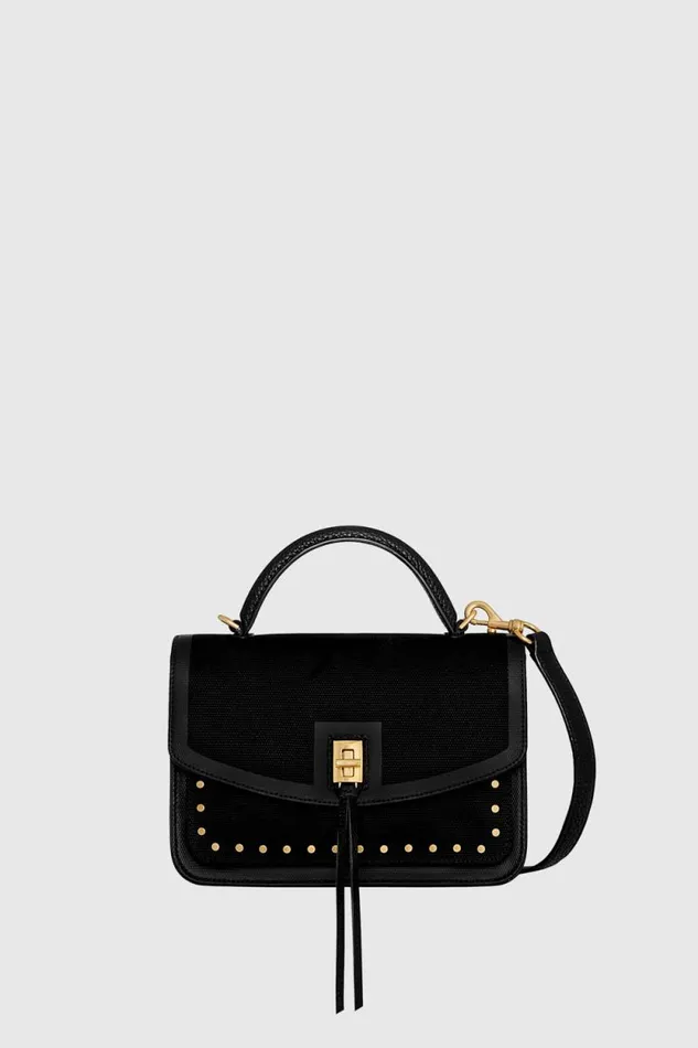 Women Rebecca Minkoff Top Handle Bags Darren Small Canvas Messenger Black