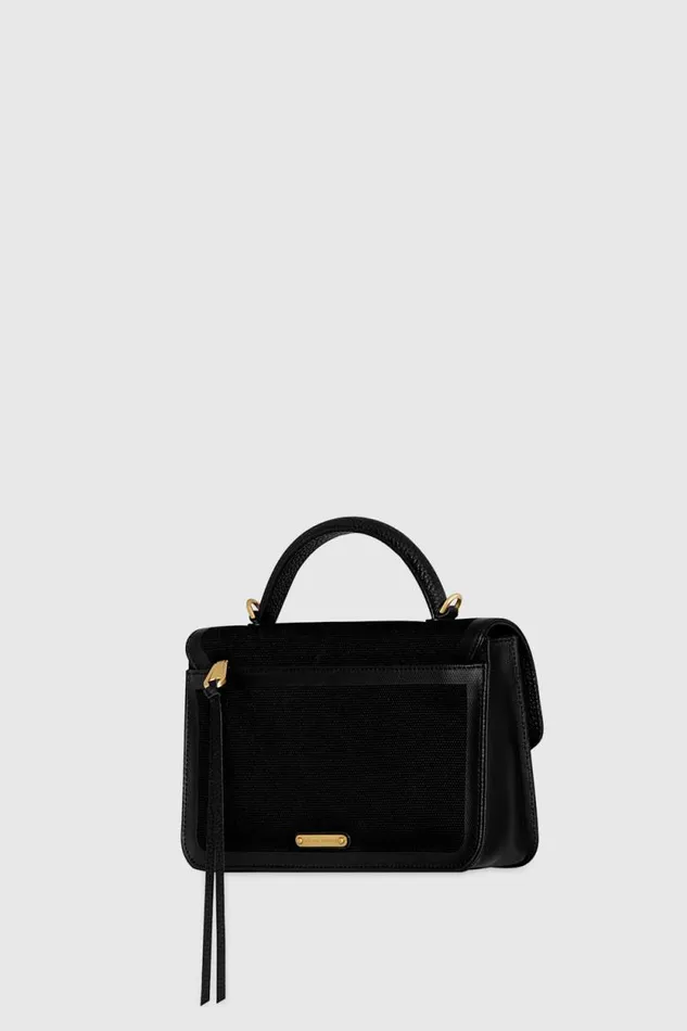 Women Rebecca Minkoff Top Handle Bags Darren Small Canvas Messenger Black Women Rebecca Minkoff Top Handle Bags Darren Small Canvas Messenger Black